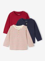 Set van 3 T-shirts Basics van biokatoen baby rood