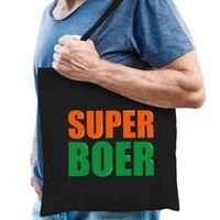 Super boer cadeau tas zwart voor heren - Feest Boodschappentassen