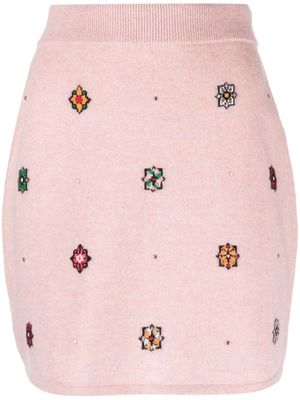 Barrie jupe droite à fleurs - Rose