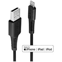 LINDY USB-kabel USB 2.0 Apple Lightning stekker, USB-A stekker 2.00 m Zwart 31321