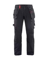 Blåkläder Werkbroek met 4-weg stretch 15221645 | Zwart/Rood | Maat 54 - 7330509724255