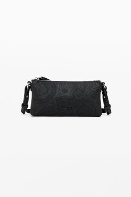 Portemonnee met geborduurde bloemen - BLACK - U
