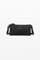 Portemonnee met geborduurde bloemen - BLACK - U