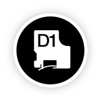 Dymo D1 Tape Cassette 12 mm x 7m zwart op rood 45017 - thumbnail