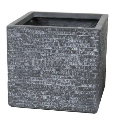 Bloempot Utah Cube Grafiet 20x20cm