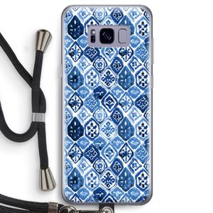 Blauw motief: Samsung Galaxy S8 Transparant Hoesje met koord