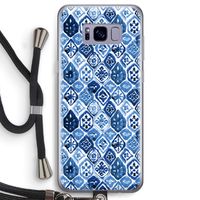 Blauw motief: Samsung Galaxy S8 Transparant Hoesje met koord