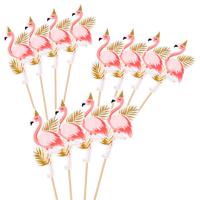 Flamingo thema hapjes cocktailprikkers - 24x stuks - kaasprikkertjes - Tropisch Hawaii sfeer