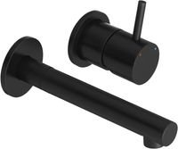 Saqu Shine Straight 2-gats inbouw wastafelkraan inclusief inbouwdeel mat zwart