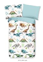 Good Morning Dekbedovertrek "dino&apos;s" - Multi - (140x200 cm) - Katoen Flanel
