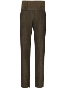 Dolce & Gabbana check-pattern straight-leg trousers - Marron