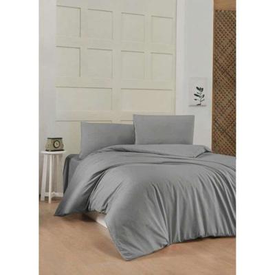 Beddengoedset - 1 dekbedovertrek 220 x 240 cm + 2 kussenslopen 60 x 60 cm - 100% versterkt katoen - Grijs