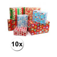 10x Kerstmis kadopapier/inpakpapier   -