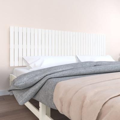 Wandhoofdbord 204x3x60 cm massief grenenhout wit