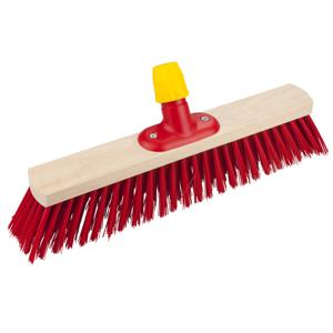 Bezemkop - elaston - rood - hout - hard - 40 cm - straatbezem/buitenbezem   -