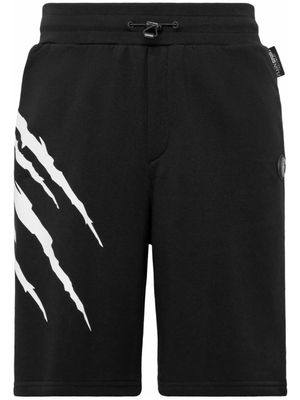 Plein Sport short de sport à imprimé graphique - Noir