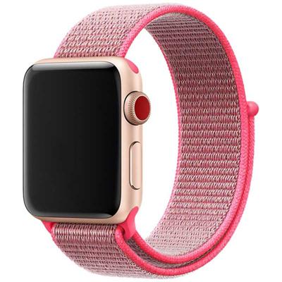 Apple Watch Nylon Geweven Sport Band - Rose Rood - 44, 45, 46 & 49mm Apple Watch Nylon Geweven Sport Band - Rose Rood - 44, 45, 46 & 49mm