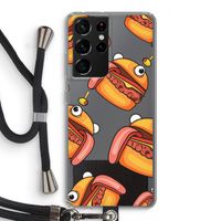 Hamburger: Samsung Galaxy S21 Ultra Transparant Hoesje met koord
