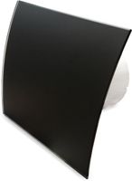 Badkamer/toilet ventilator - standaard - Ø100mm - gebogen glas - mat zwart - thumbnail
