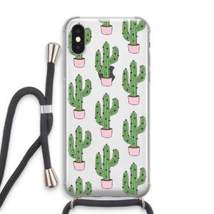 Cactus Lover: iPhone X Transparant Hoesje met koord