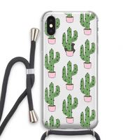 Cactus Lover: iPhone X Transparant Hoesje met koord
