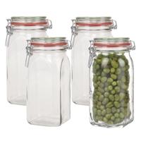 Weckpot - 5x stuks - 1500 ml - 1,5L - inmaakpot - met rubberen ring