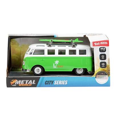 Metal vw bus + licht en geluid assorti