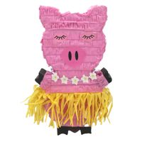 Pinata van papier - Varken/Biggetje thema - 42 x 26 cm - Feestartikelen verjaardag