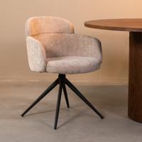 LABEL51 Eetkamerstoel Levi - Clay - Elite - Zwart Metalen Frame