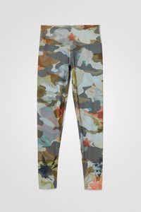 Legging met gebloemde camouflageprint - GREEN - M