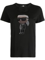 Karl Lagerfeld t-shirt Ikonik à ornements strassés - Noir - thumbnail