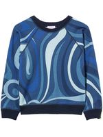 PUCCI sweat en coton à imprimé Marmo - Bleu