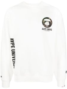 AAPE BY *A BATHING APE® sweat en jersey à logo imprimé - Blanc