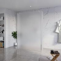 FortiFura Galeria Vrijstaande Inloopdouche - 140x200cm - Glas mat - antikalk - 8mm veiligheidsglas - 2 zijwanden 40cm - wandsteunen en hoekprofielen - Chroom SW927766 2x/SW797937/SW797921 2x/SW358024 2x - thumbnail