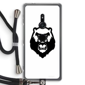 Angry Bear (white): Sony Xperia XZ2 Transparant Hoesje met koord