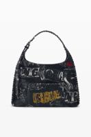 Middelgrote tas met lettering - BLACK - U