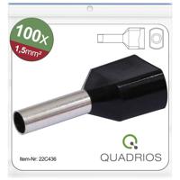 Quadrios 22C436 Dubbele adereindhulzen 1.5 mm² Deels geïsoleerd Zwart 1 set(s)