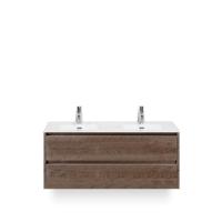 Dante Badmeubelset 120 cm - 4 laden Tabacco - Keramische Wastafel Wit Cover