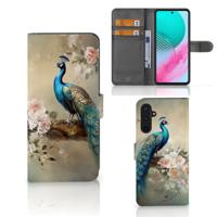 Telefoonhoesje | Met pasjeshouder | voor Samsung Galaxy M54 Vintage Pauwen