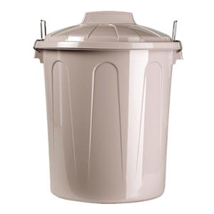 Plasticforte Afvalemmer met deksel - taupe - 21L - kunststof - 42,5 cm