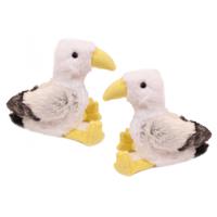 Knuffeldier Meeuw - 2x - zachte pluche stof - premium kwaliteit knuffels - Vogels - 20 cm