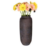 Kunstbloemen boeket Gerbera - 8x - 72 cm - zalm/geel - real touch - kunst zijdebloem