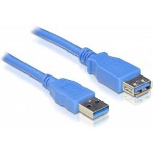 DeLOCK USB 3.0-A M/F - 2m USB-kabel USB A Blauw