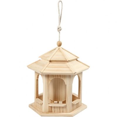 Creotime houten vogelhuisje 23 cm blank Creotime houten vogelhuisje 23 cm blank