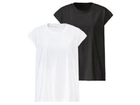 esmara 2 dames t-shirts (XL (48/50), Zwart/wit)