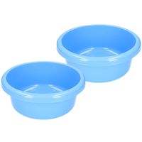 Set van 2x stuks ronde afwasteiltjes / afwasbakken blauw 6,2 liter - thumbnail