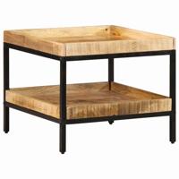 Bijzettafel met plank Bruin 55 x 55 x 45 cm massief mangohout