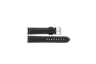 Horlogeband Universeel 393.01.10 Leder Zwart 22mm