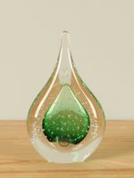 Glazen druppel groen, 13 cm 801012 GR