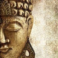 Tuinposter Gouden Boeddha - thumbnail